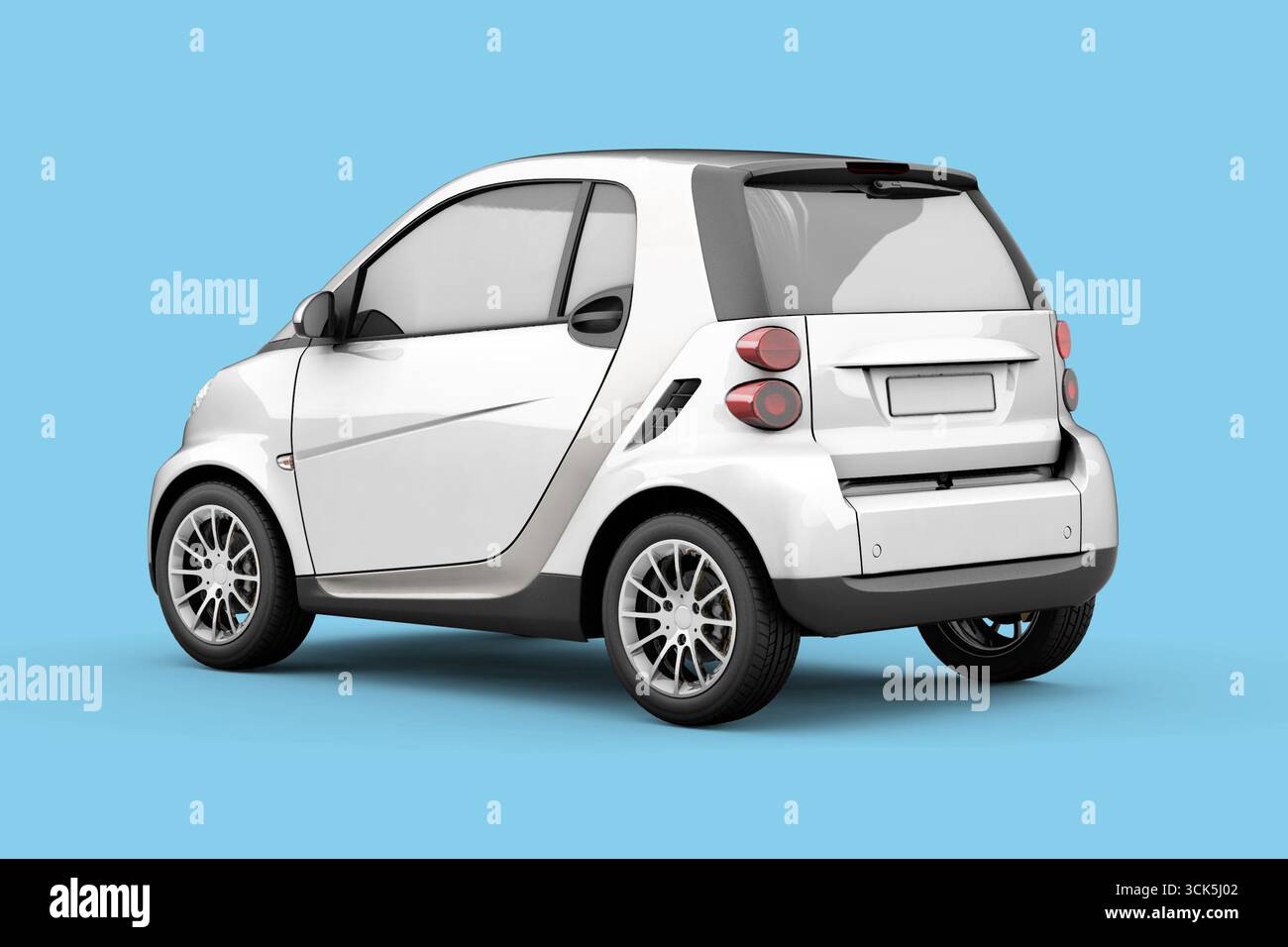 Ein kleines, kompaktes Auto mit schlankem Design, ideal für städtische Umgebungen und effiziente Verkehrsmittel. Stockfoto