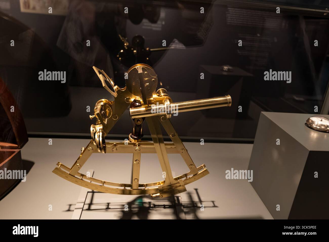 Sextant von ca. 1790 zum Entwurf von Edward Troughton, Ausstellung im estnischen Maritime Museum, Tallinn, Estland. Stockfoto