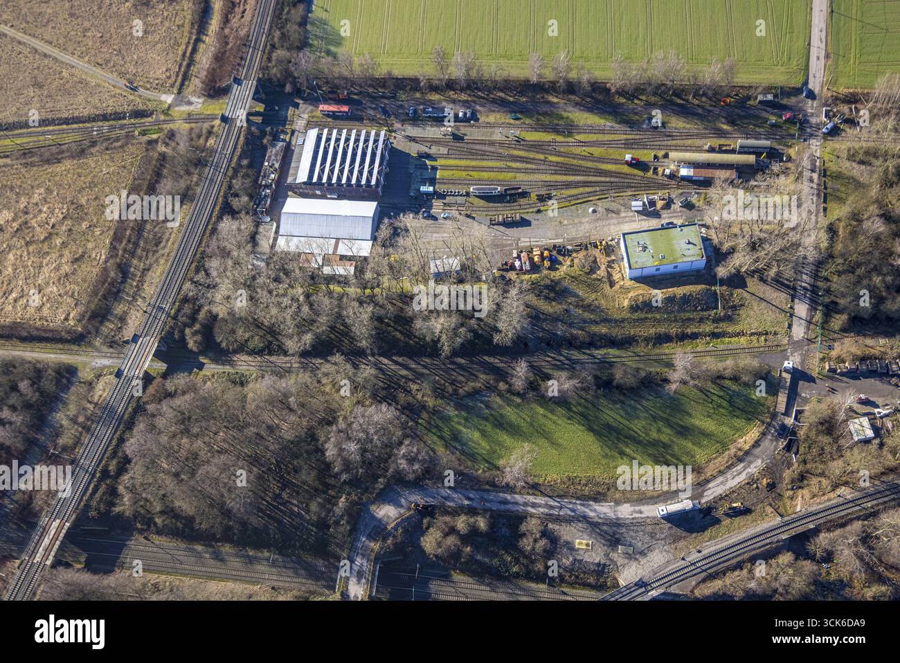 Luftaufnahme, Nahverkehrsmuseum, Straßenbahnmuseum Dortmund, nette, Dortmund, Ruhrgebiet, Nordrhein-Westfalen, Deutschland, DE, Europa, Luftansicht, Aeria Stockfoto