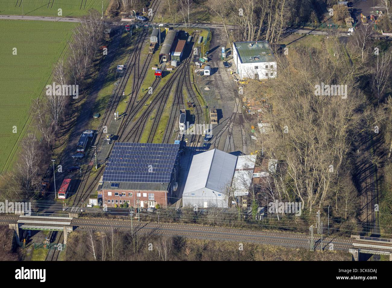 Luftaufnahme, Nahverkehrsmuseum, Straßenbahnmuseum Dortmund, nette, Dortmund, Ruhrgebiet, Nordrhein-Westfalen, Deutschland, DE, Europa, Luftansicht, Aeria Stockfoto