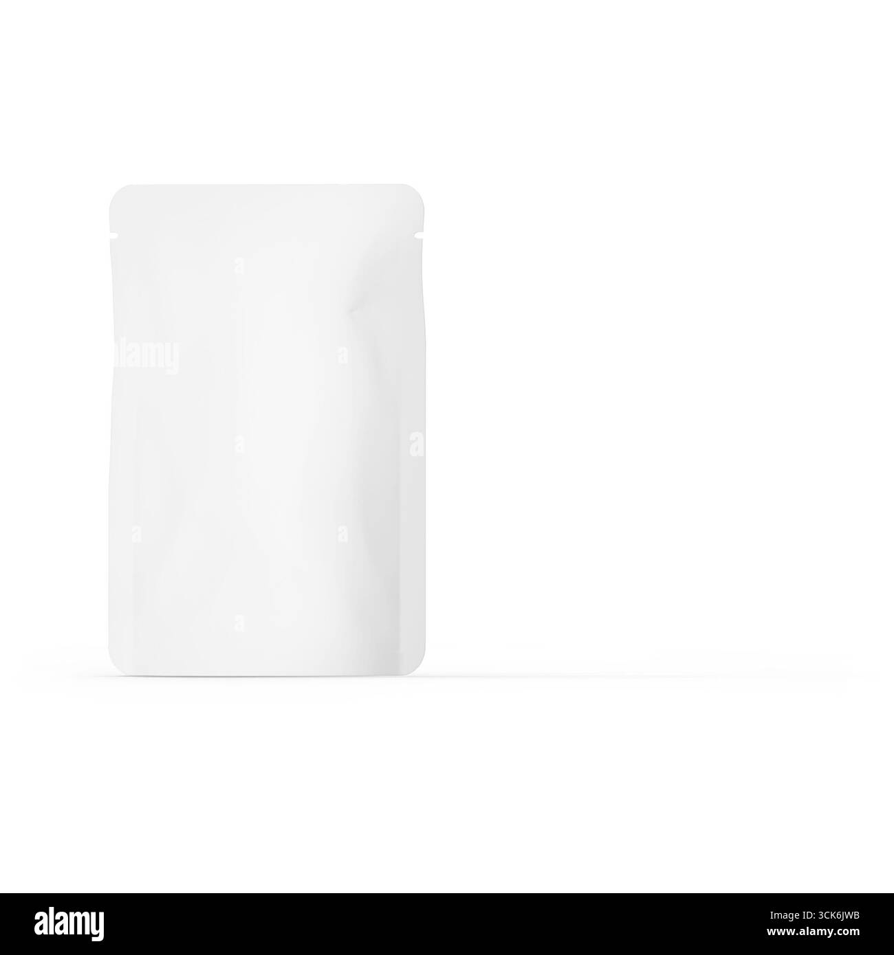 Eine einfache weiße Verpackung, ideal für die Lagerung von Lebensmitteln oder Produkten. Stockfoto