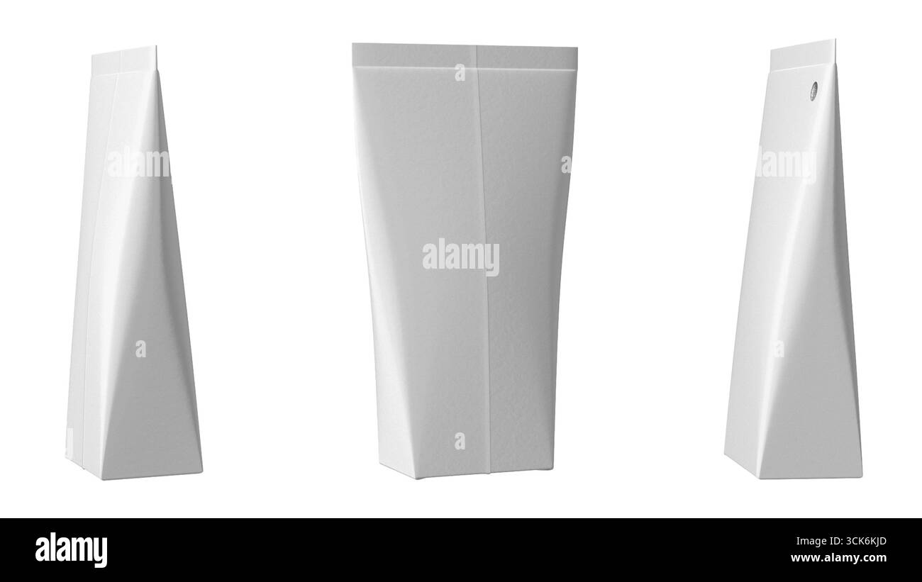 Eine minimalistische geometrische Skulptur mit dreieckigen und rechteckigen Formen, die moderne Design-Ästhetik zeigt. Stockfoto