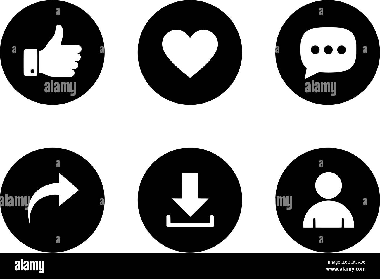 Social-Media-Symbole Vektorset | Moderne Stock-Illustrationen für den digitalen Gebrauch Stock Vektor