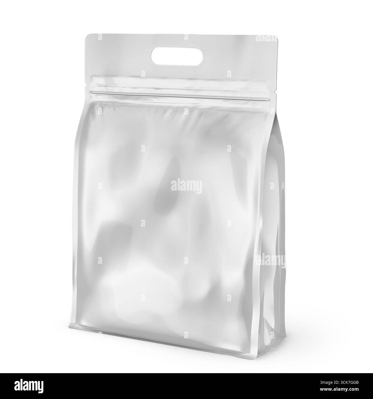 Ein durchsichtiger, wiederverschließbarer Kunststoffbeutel zum Verpacken und Aufbewahren. Stockfoto