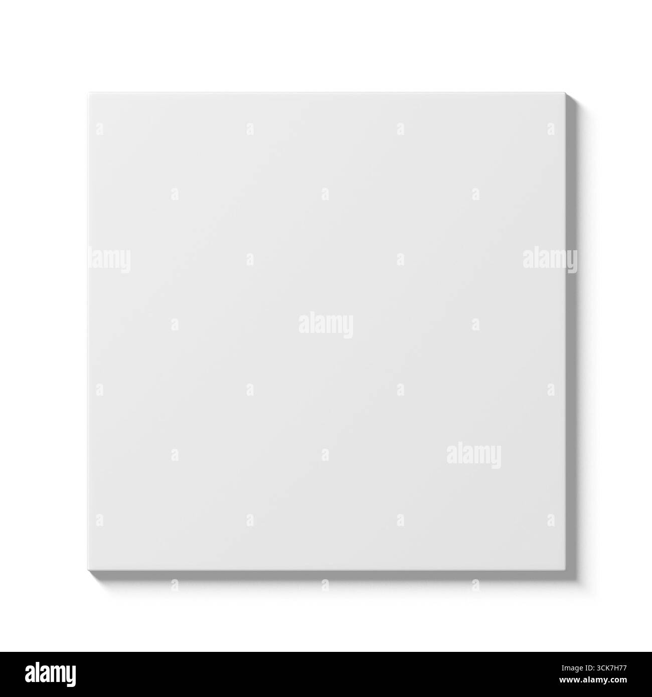 Eine leere weiße Leinwand, bereit für künstlerische Ausdrucksmöglichkeiten oder Designprojekte. Stockfoto