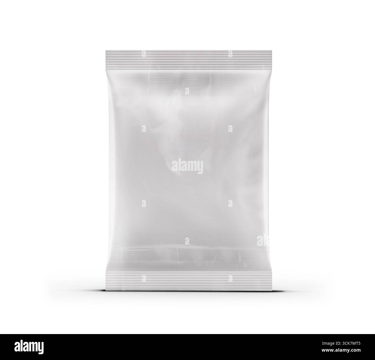 Eine einfache, transparente Kunststofftasche zum Verpacken von Artikeln. Stockfoto