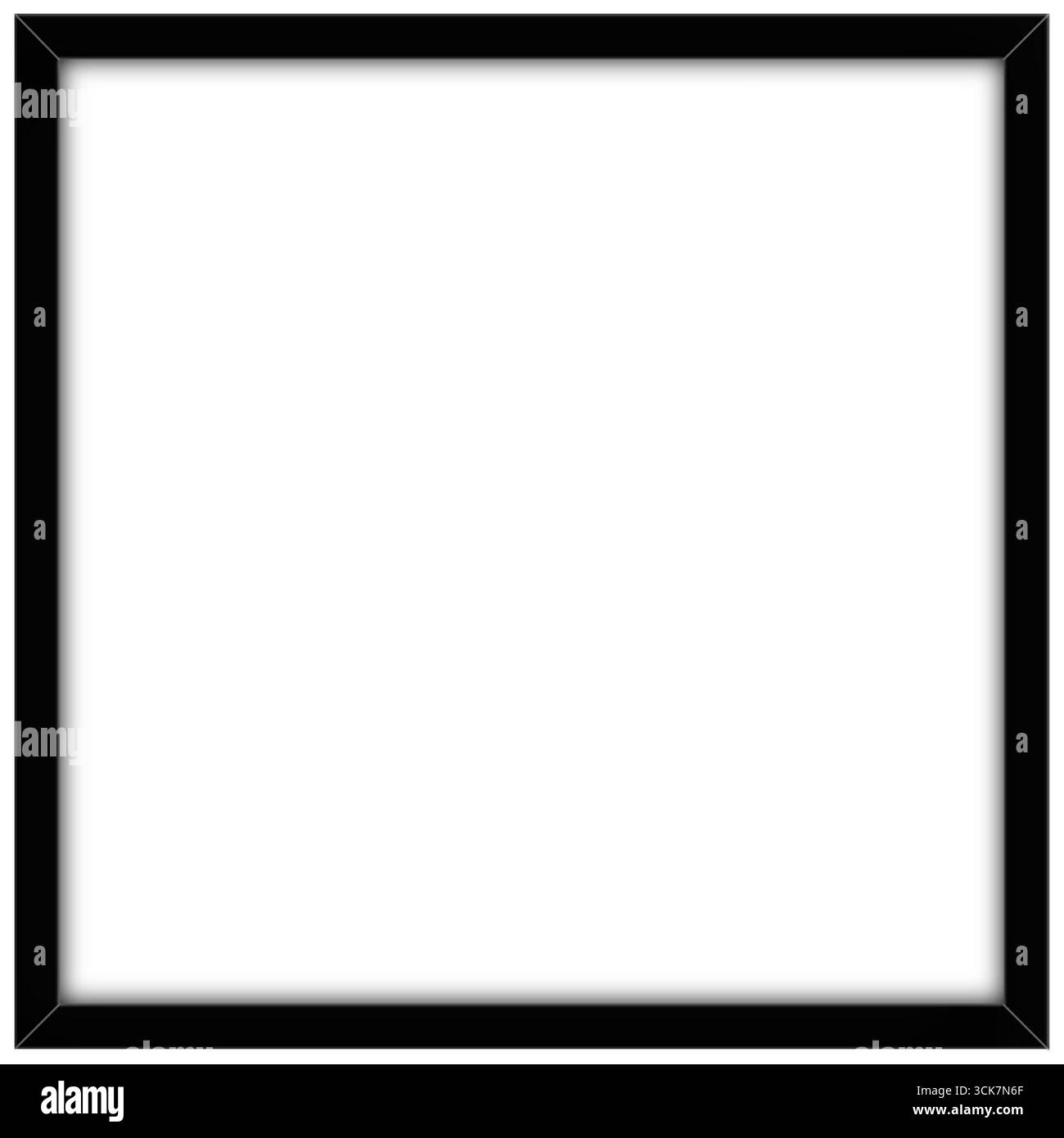 Eine leere Leinwand in einem schwarzen Rahmen, die Kreativität und Ausdruck anregt. Stockfoto