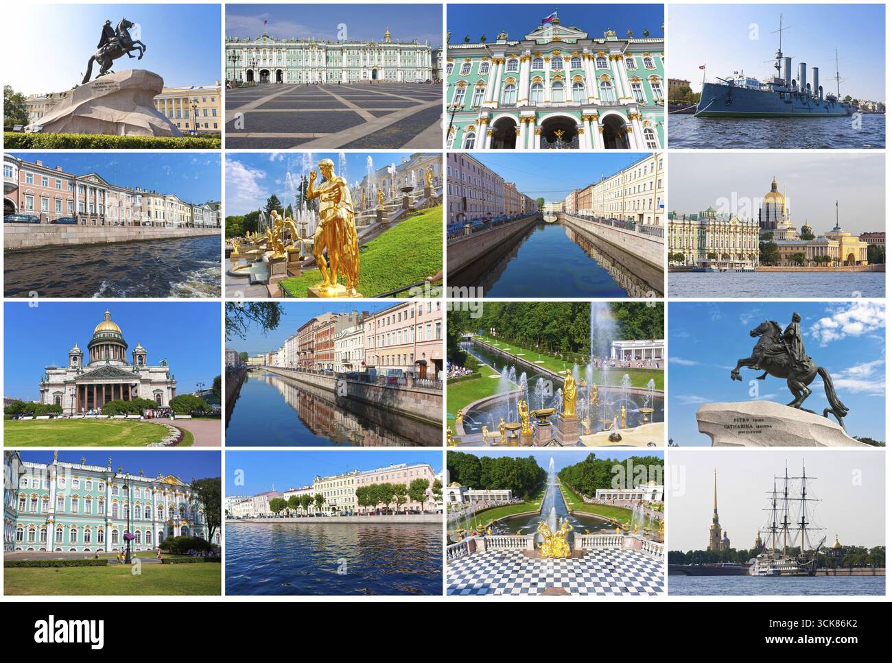 Sammlung von schönen Fotos in Sankt Petersburg, Russland Stockfoto