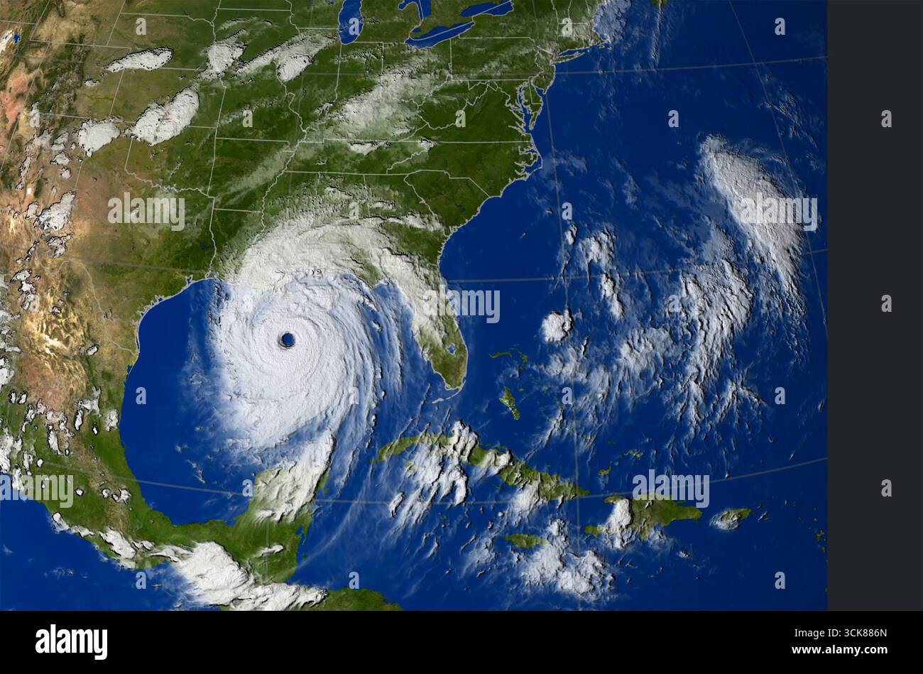 HURRIKAN KATRINA tropischer Wirbelsturm im Golf von Mexiko im August 2005. Foto: NASA Stockfoto
