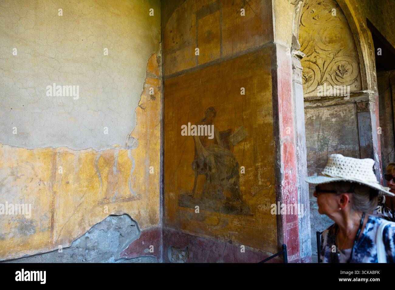 Pompeji ist eine archäologische Stätte, die ein vollständiges Bild einer antiken römischen Stadt bietet. Stockfoto