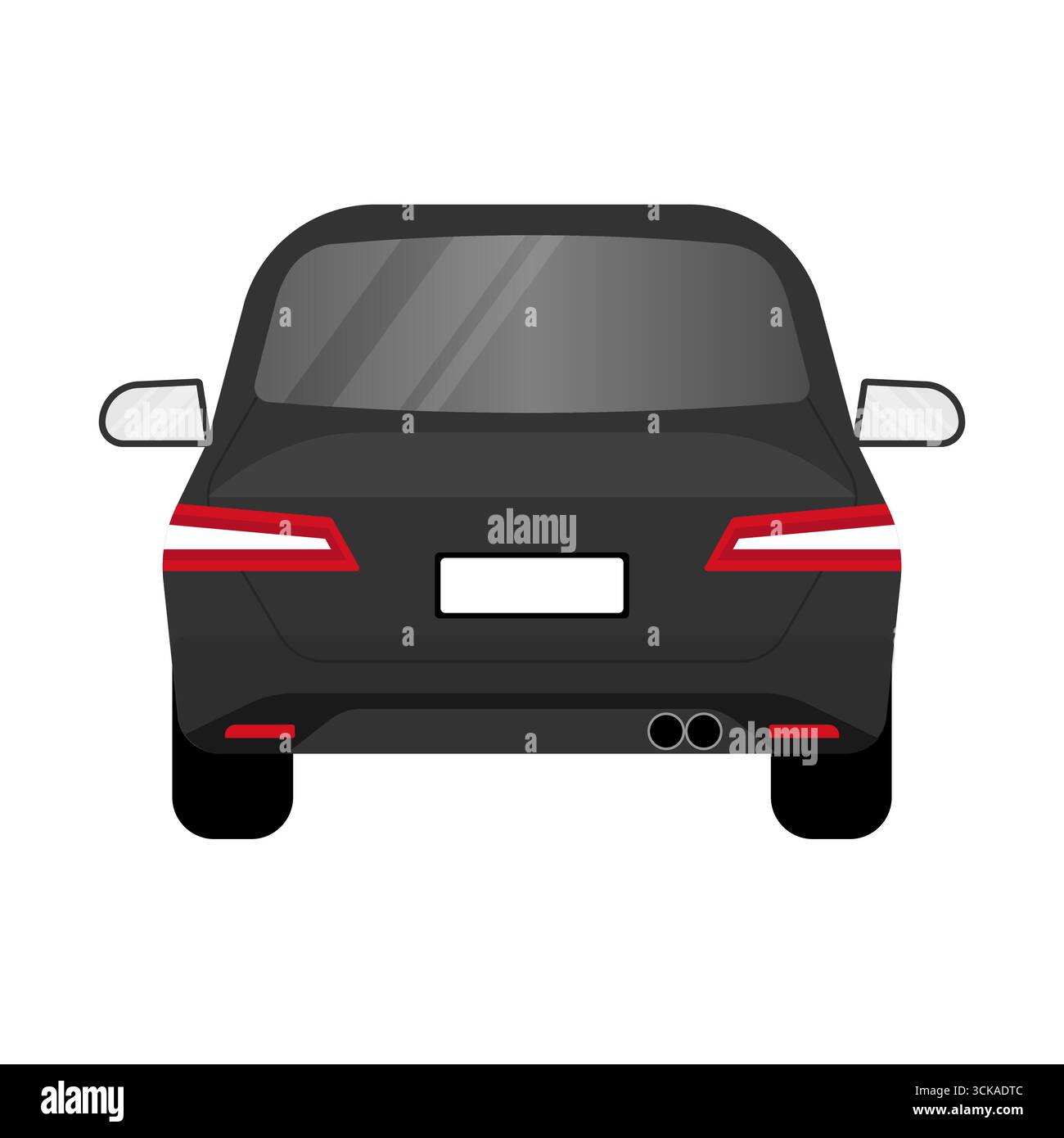 Rückansicht Auto oder Limousine. Vektorillustration isoliert auf weißem Hintergrund. Stock Vektor