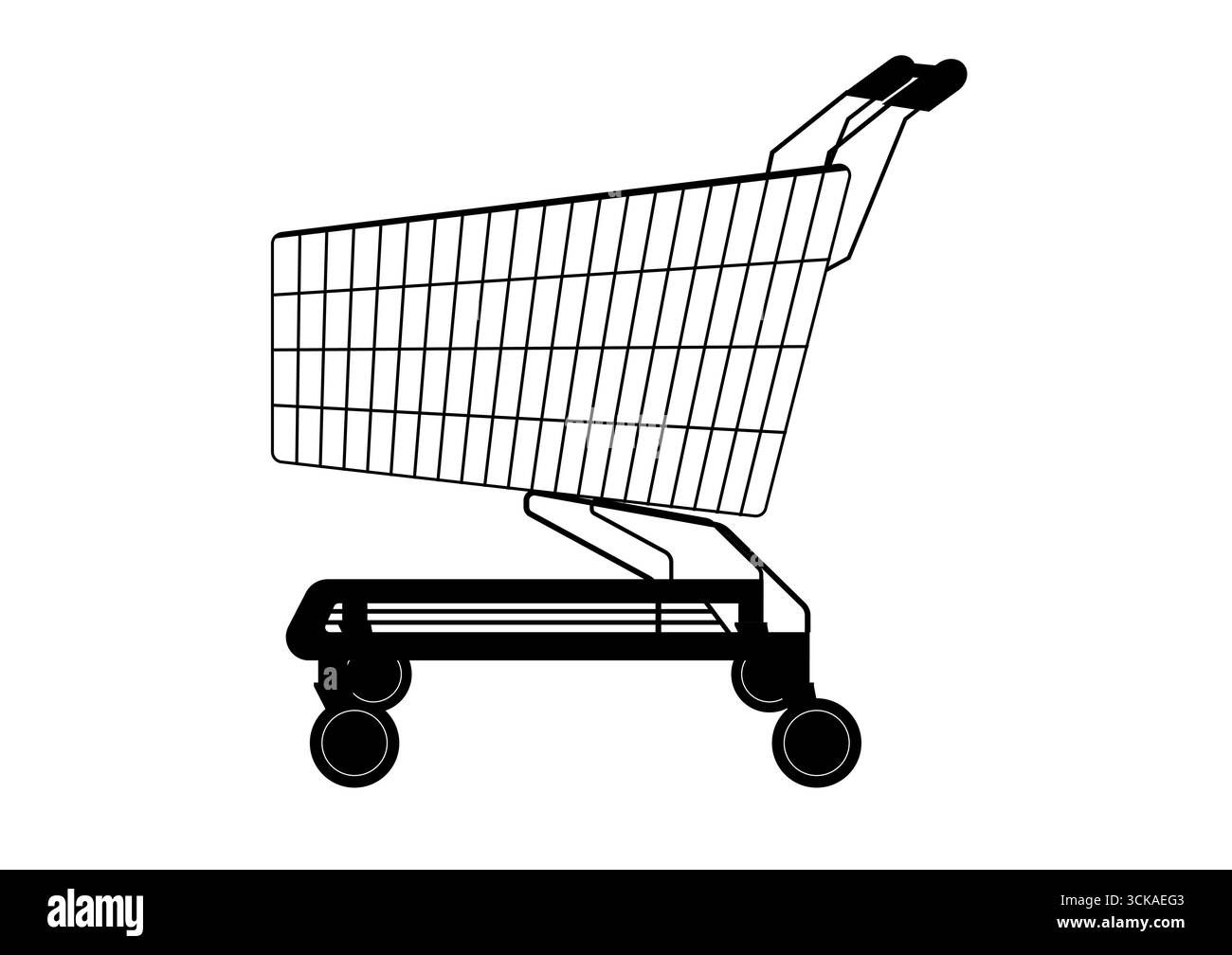 Einkaufswagen oder Einkaufswagen. Einkaufskonzept. Vektorabbildung. Stock Vektor