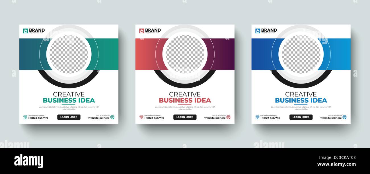 Kreative Vorlage für minimale quadratische Social-Media-Beiträge oder Webbanner. Professionelles Design für Online-Business-Werbung, Online-Banner, Werbung Stock Vektor