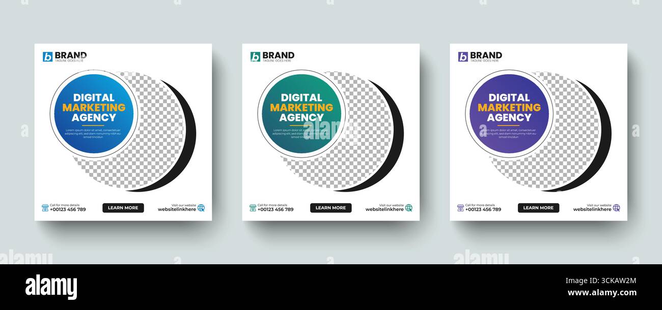 Moderne, kreative Werbevorlage für Social Media-Posts oder Webbanner. Online Digital Marketing Business Promotion, Online-Banner, Werbung Stock Vektor