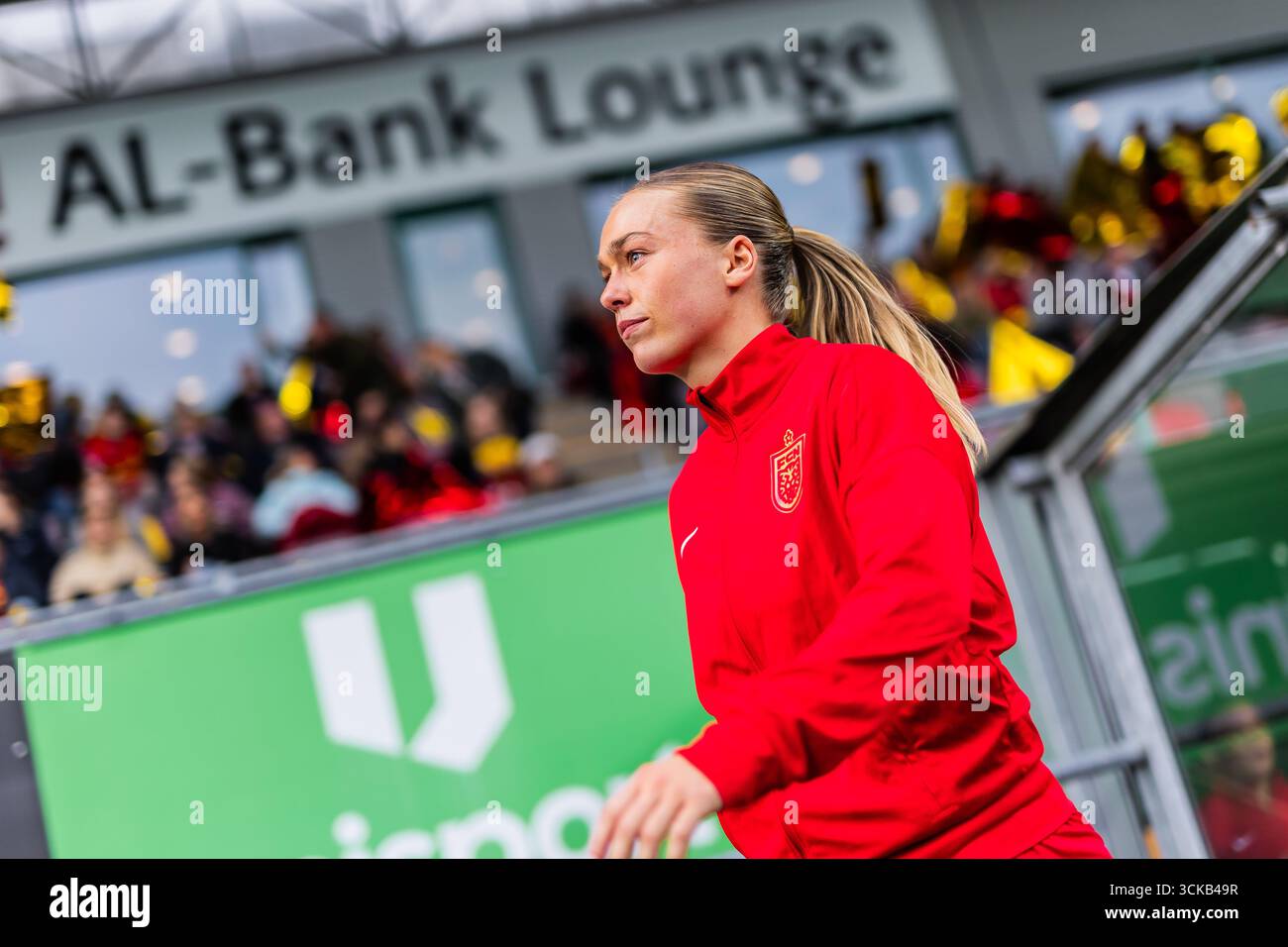 Farum, Dänemark. September 2025. Josefine Funch vom FC Nordsjaelland wurde während des Qualifikationsspiels des UEFA-Europapokals der Frauen zwischen dem FC Nordsjaelland und Kups rechts im Dream Park in Farum gesehen. Quelle: Gonzales Photo/Alamy Live News Stockfoto