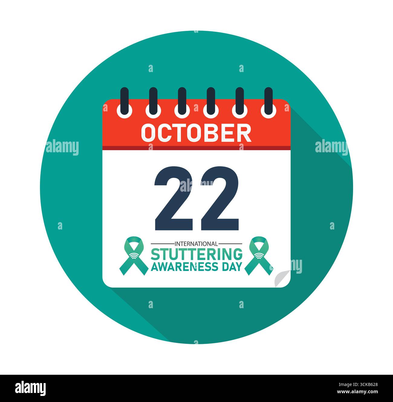 Internationaler Stottering Awareness Day 22. Oktober Kalender Grafikdesign. Banner für Post in sozialen Medien. Vektorabbildung Stock Vektor