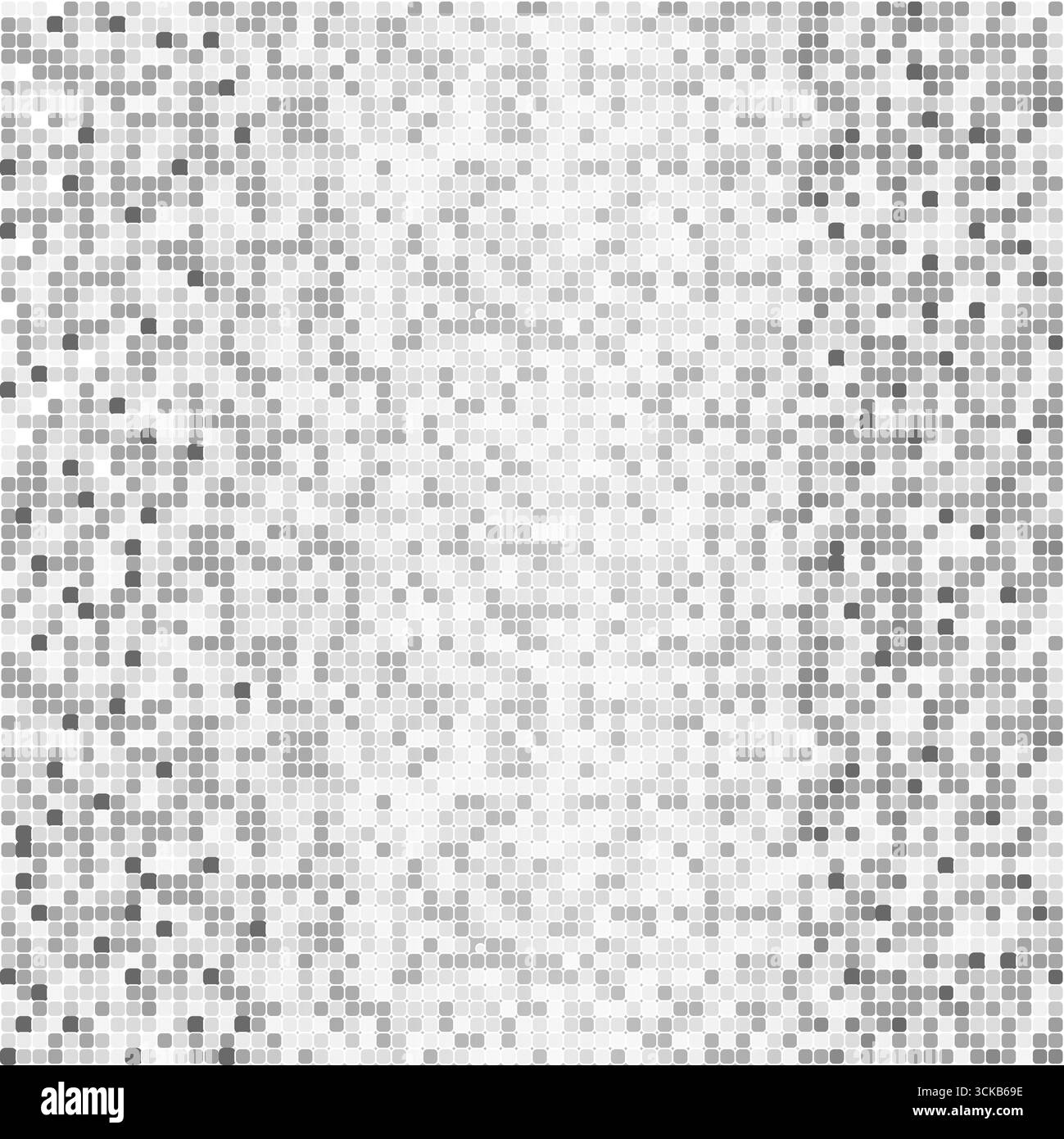 Silberner glitzernder Hintergrund mit Discokugel-Textur. Mosaikpixel glänzende Wand- oder Bodenfliesen, helle Party-Glitzer-Tapete. Vektorabbildung Stock Vektor