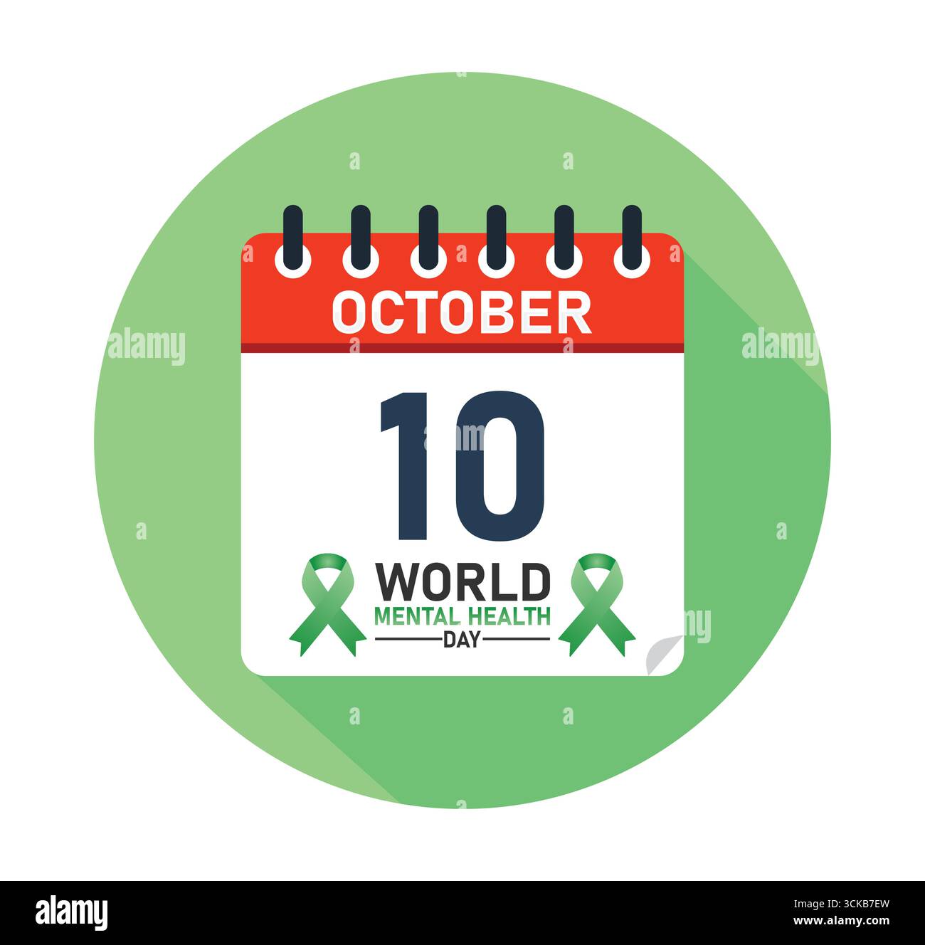 Welttag Der Psychischen Gesundheit Oktober 10 Kalender Grafik Design. Banner für Post in sozialen Medien. Vektorabbildung Stock Vektor