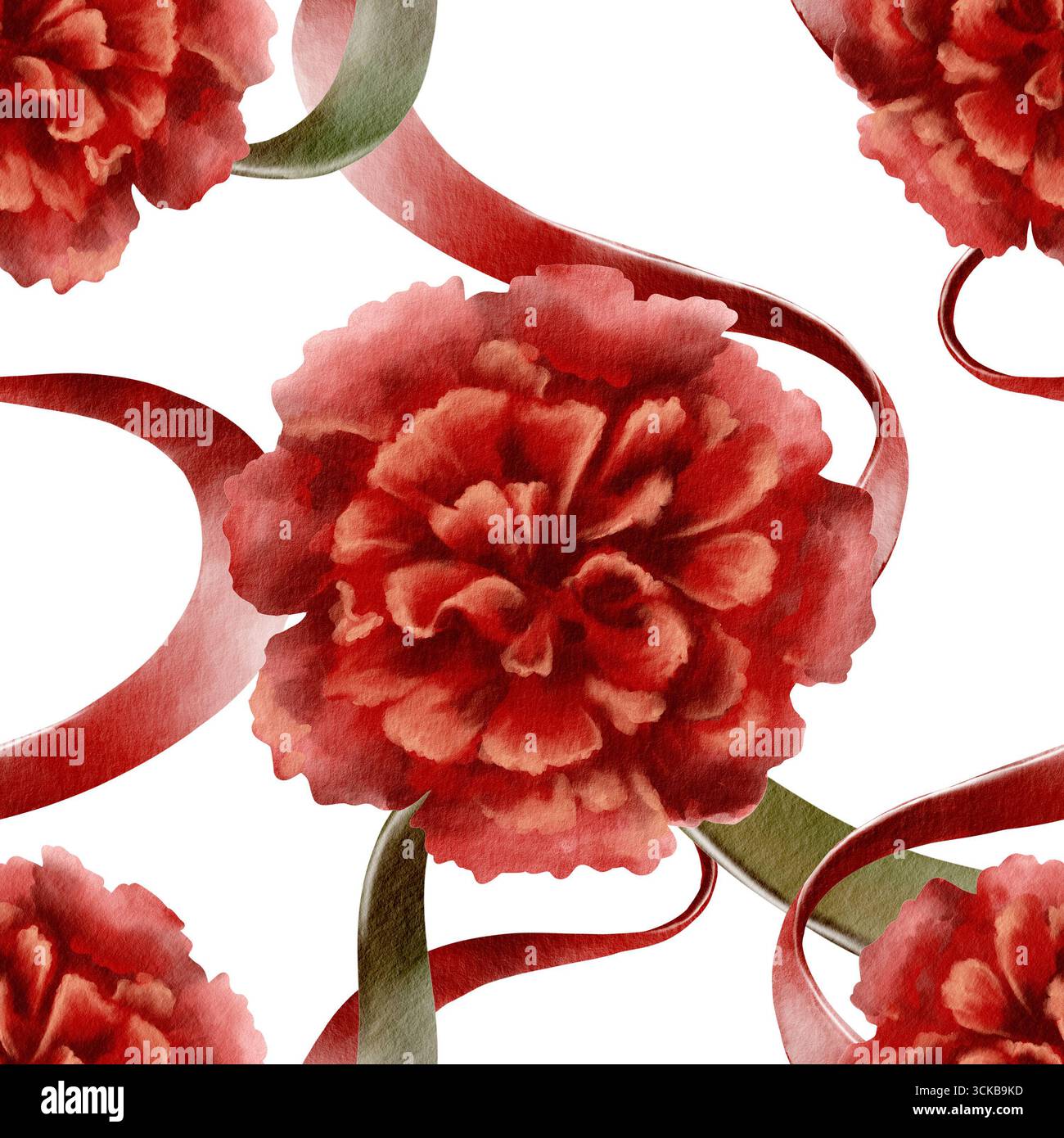 Portugiesische Revolution der Nelken Symbole rote Blume mit Bändern farbige Nationalflagge symbolisiert Freiheit, friedliche Veränderung im Leben der Nation und Stockfoto