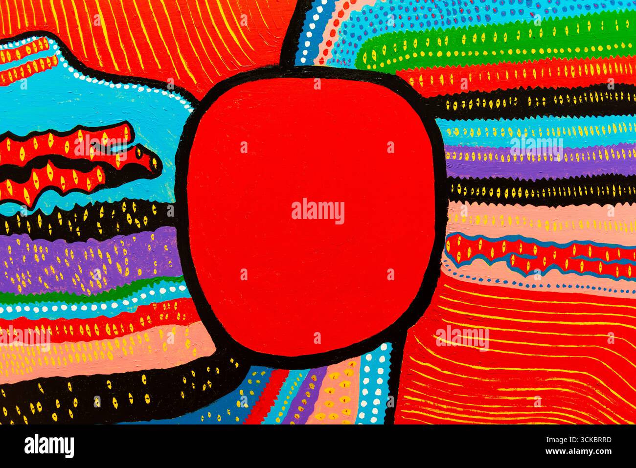 SINGAPUR – Kunstwerk mit dem Titel „Life is the Heart of a Rainbow“ (2017) von Yayoi Kusama in der National Gallery. Stockfoto