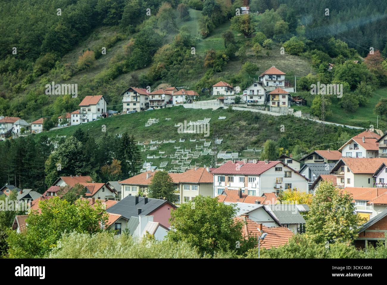 Friedhof in Nova Varos, Serbien Stockfoto