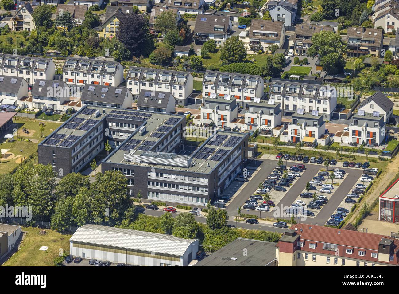 Luftbild, Verwaltungsstelle Jobcenter EN und Ausländerbehörde, Loh, Schwelm, Ruhrgebiet Nordrhein-Westfalen, Deutschland, Beschäftigung Stockfoto