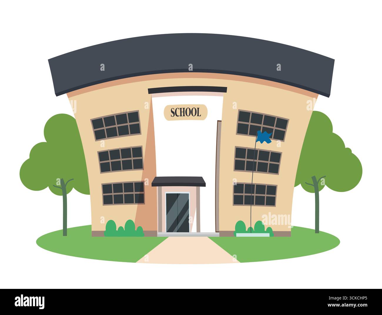 Schule College Universität Clipart Set. Schulgebäude Zeichnung Clip Art für Schüler und Schüler lernen Klassenzimmer Icon bunte Sammlung Vektor Stock Vektor