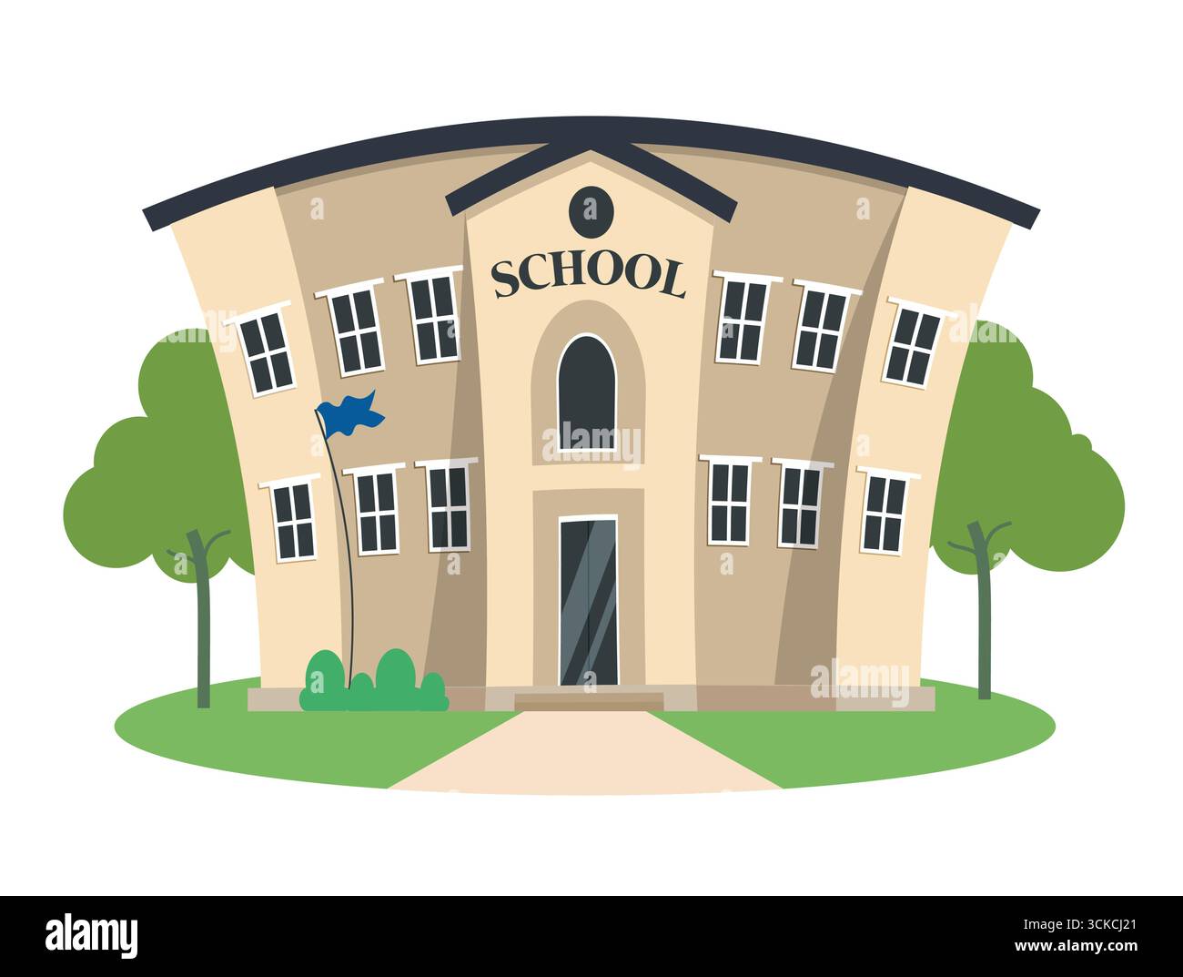 Schule College Universität Clipart Set. Schulgebäude Zeichnung Clip Art für Schüler und Schüler lernen Klassenzimmer Icon bunte Sammlung Vektor Stock Vektor