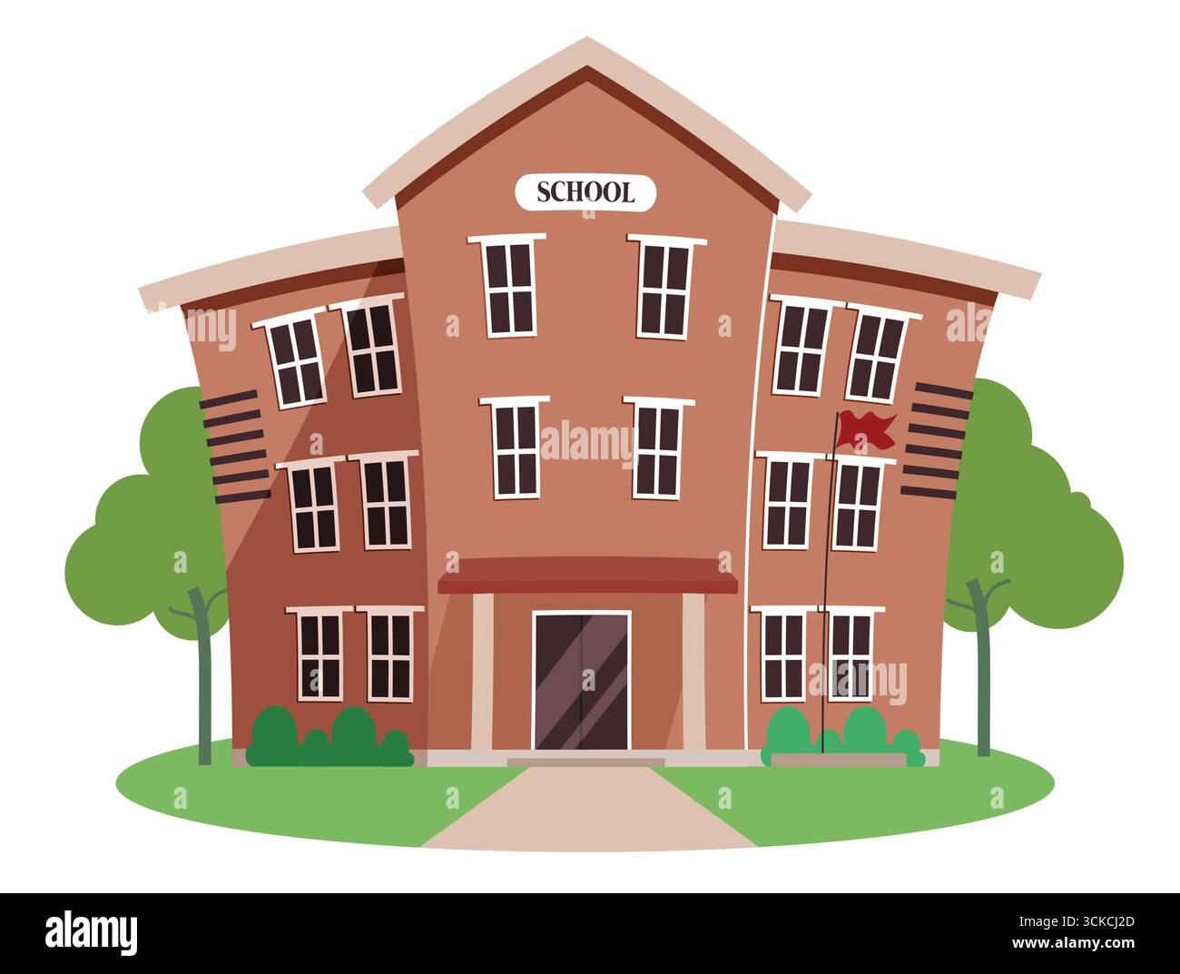 Schule College Universität Clipart Set. Schulgebäude Zeichnung Clip Art für Schüler und Schüler lernen Klassenzimmer Icon bunte Sammlung Vektor Stock Vektor