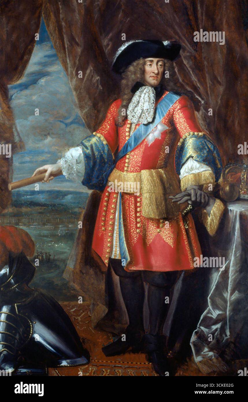 JAKOB II. Und VII. (1633–1701) etwa 1685 in Offiziersuniform Stockfoto