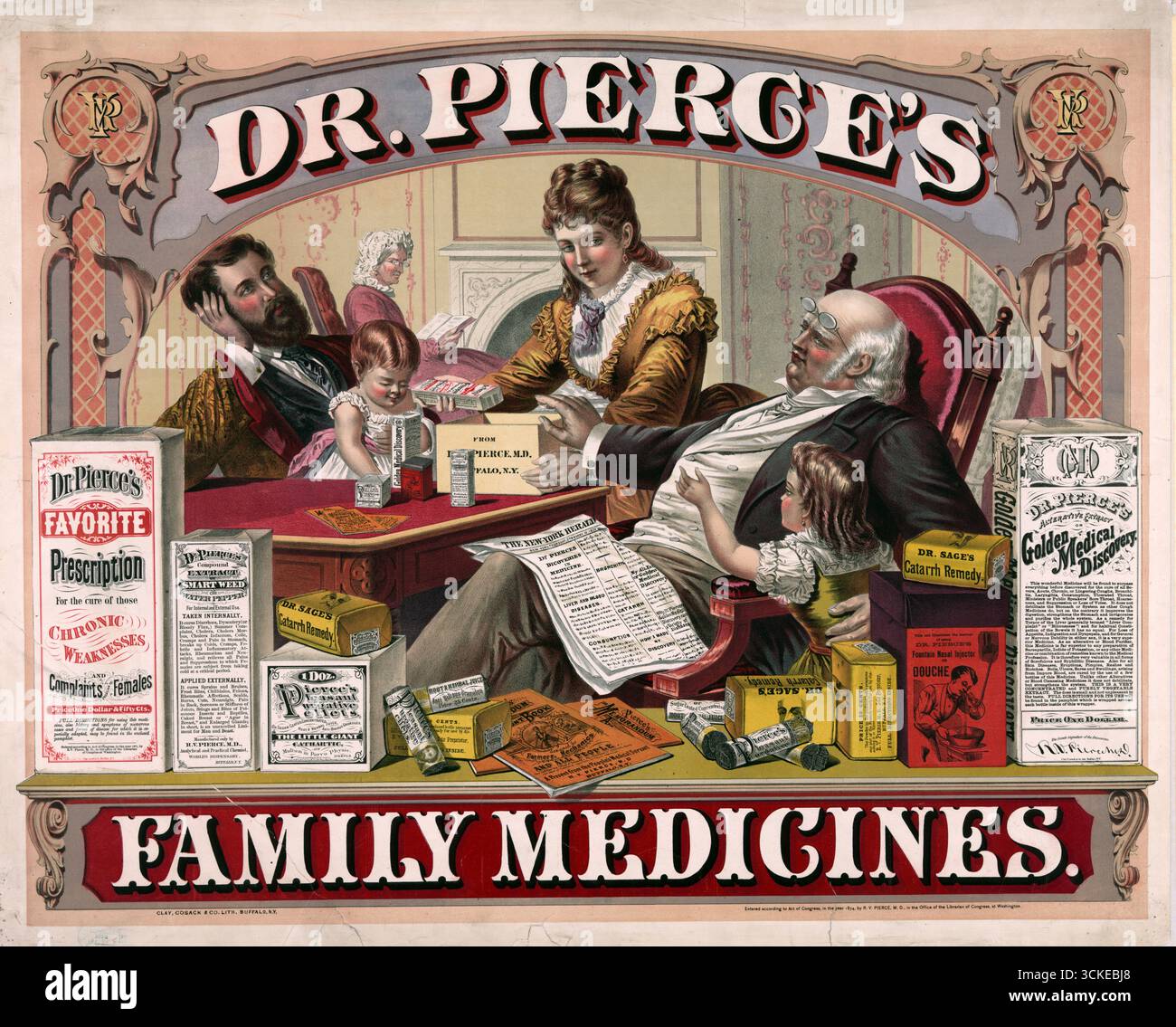 Dr. Pierce's Familie Arzneimittel Stockfoto
