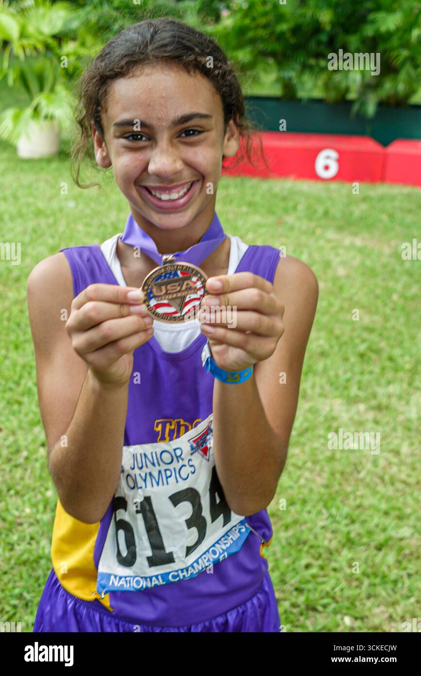 Miami Florida, Tropical Park, USA Track and Field National Junior Olympics, Studenten Bildung Schüler Schüler, Schule, Campus, lernen lernt lernen, t Stockfoto
