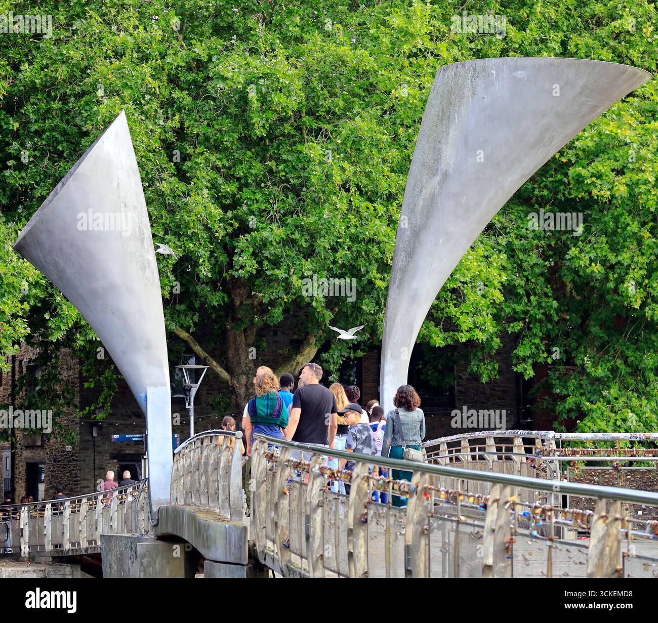 Peros Bridge erinnert an das Leben von Pero Jones. St. Augustine's REACH, The Floating Harbour, Bristol, Somerset, England. UK. Vom August 2025. Stockfoto
