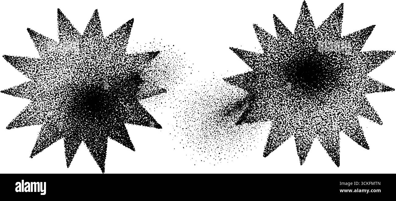 Abstrakte Illustration mit Stufenmuster und weichen, umrandeten Sternformen für Design. Stock Vektor