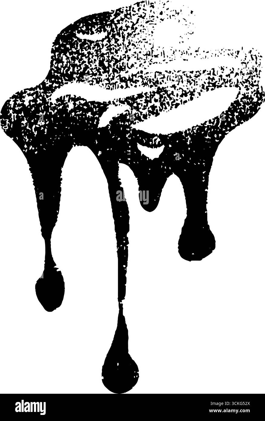 Abstrakte Tropftinte in grundigem Schwarz und weiß für Poster und Ausdrucke. Stock Vektor