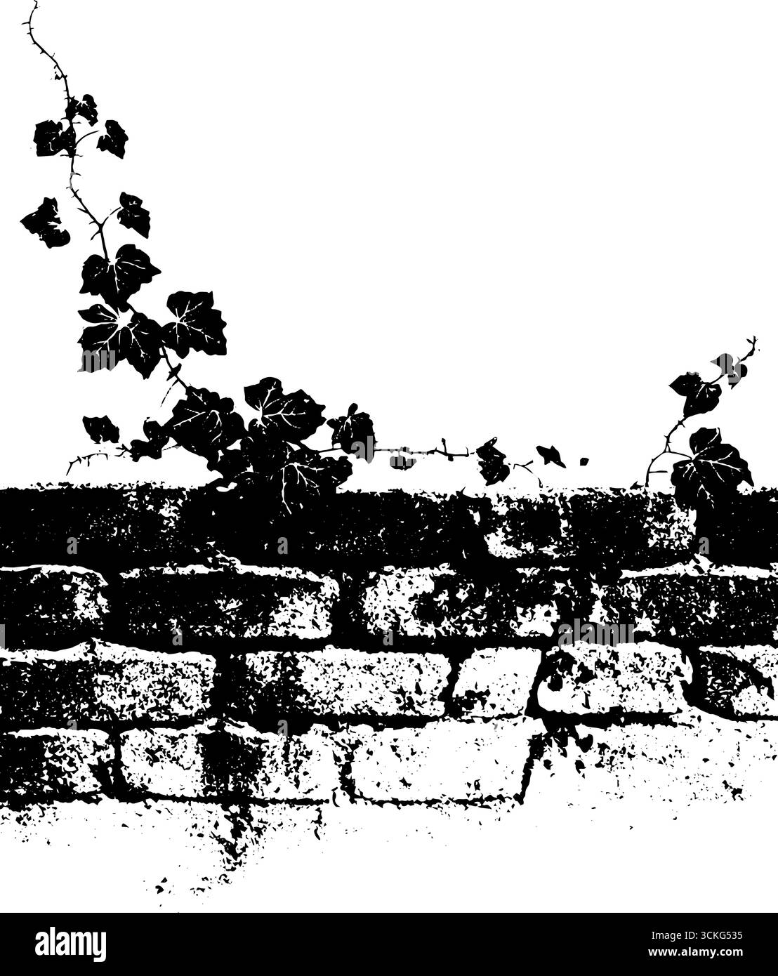 Grunge schwarz-weiß städtische Illustration von antiken Ruinen mit Efeu. Stock Vektor Grunge schwarz-weiß städtische Illustration von antiken Ruinen mit Efeu. Stock Vektor