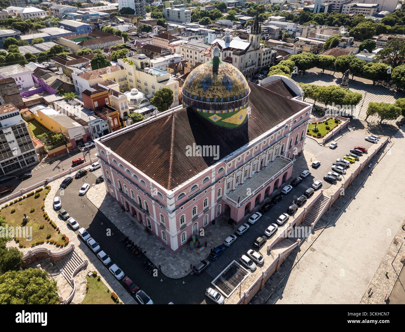 Wunderschöne Aussicht auf das historische Amazonas Theater Gebäude Stockfoto