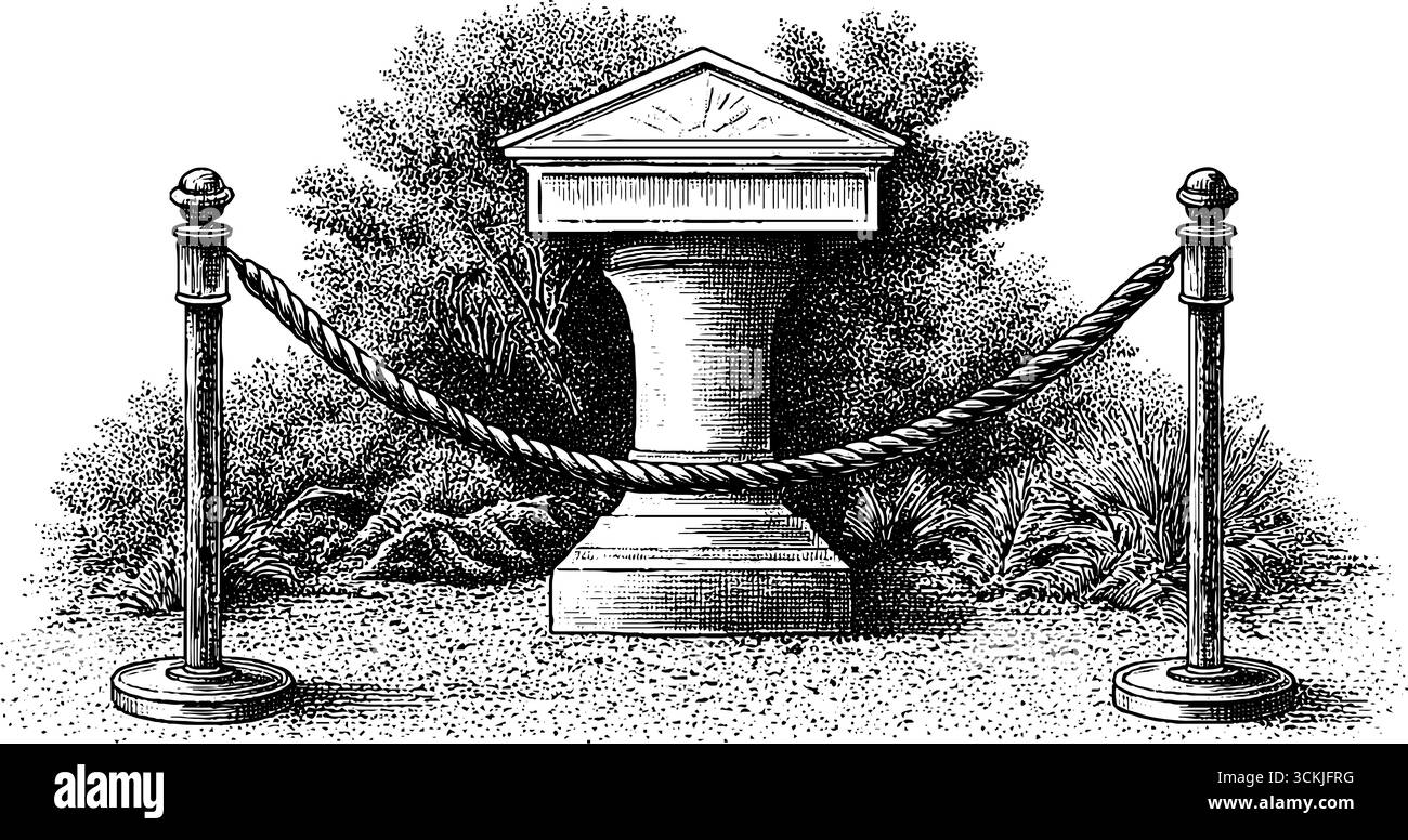 Vintage-Kino-Zelt und Schlange-Seilständer für Retro-Design-Projekte. Stock Vektor