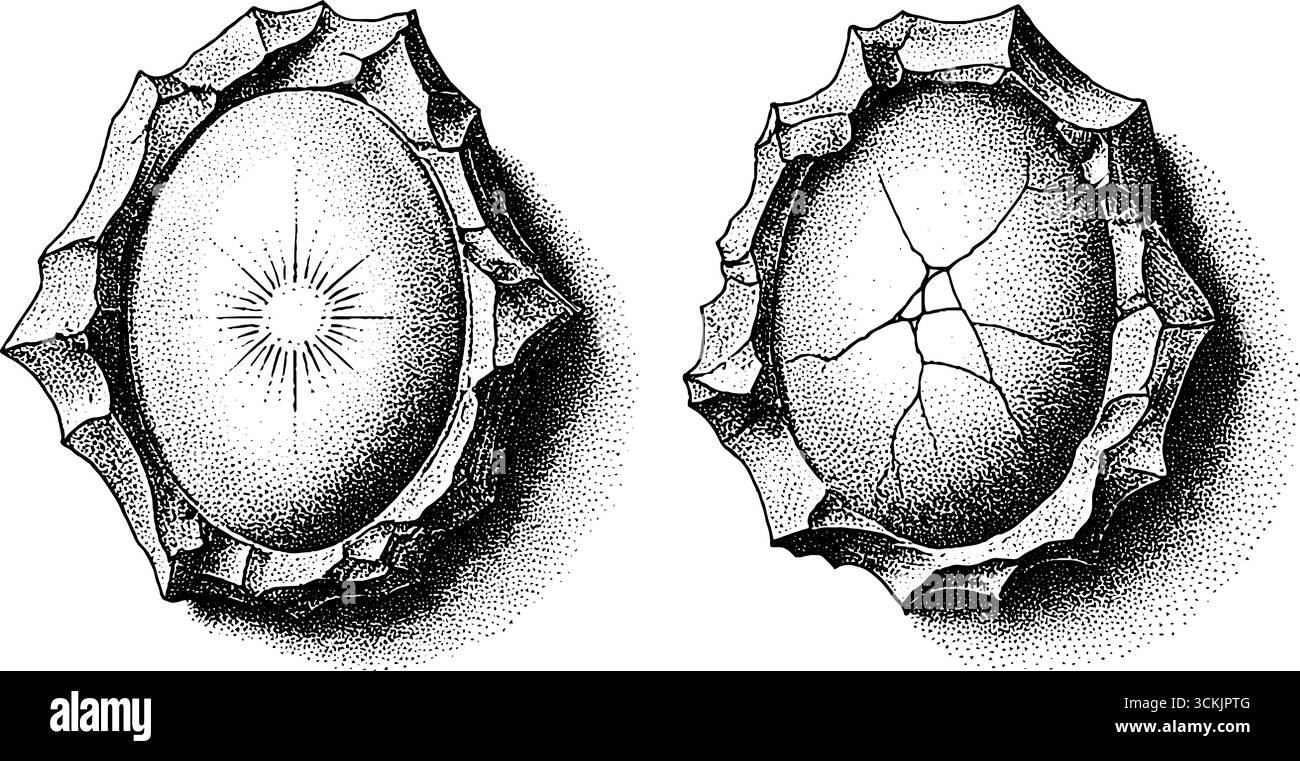 Vintage-Spiegelsplitter und rissiges Glas-Silhouettendesign sorgen für künstlerische Einrichtung. Stock Vektor