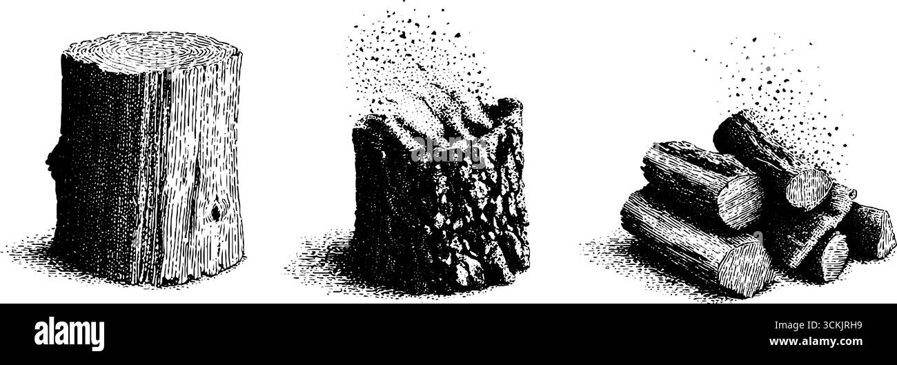 Vintage-Kaminfach und Funken-Silhouette für rustikales Design. Stock Vektor