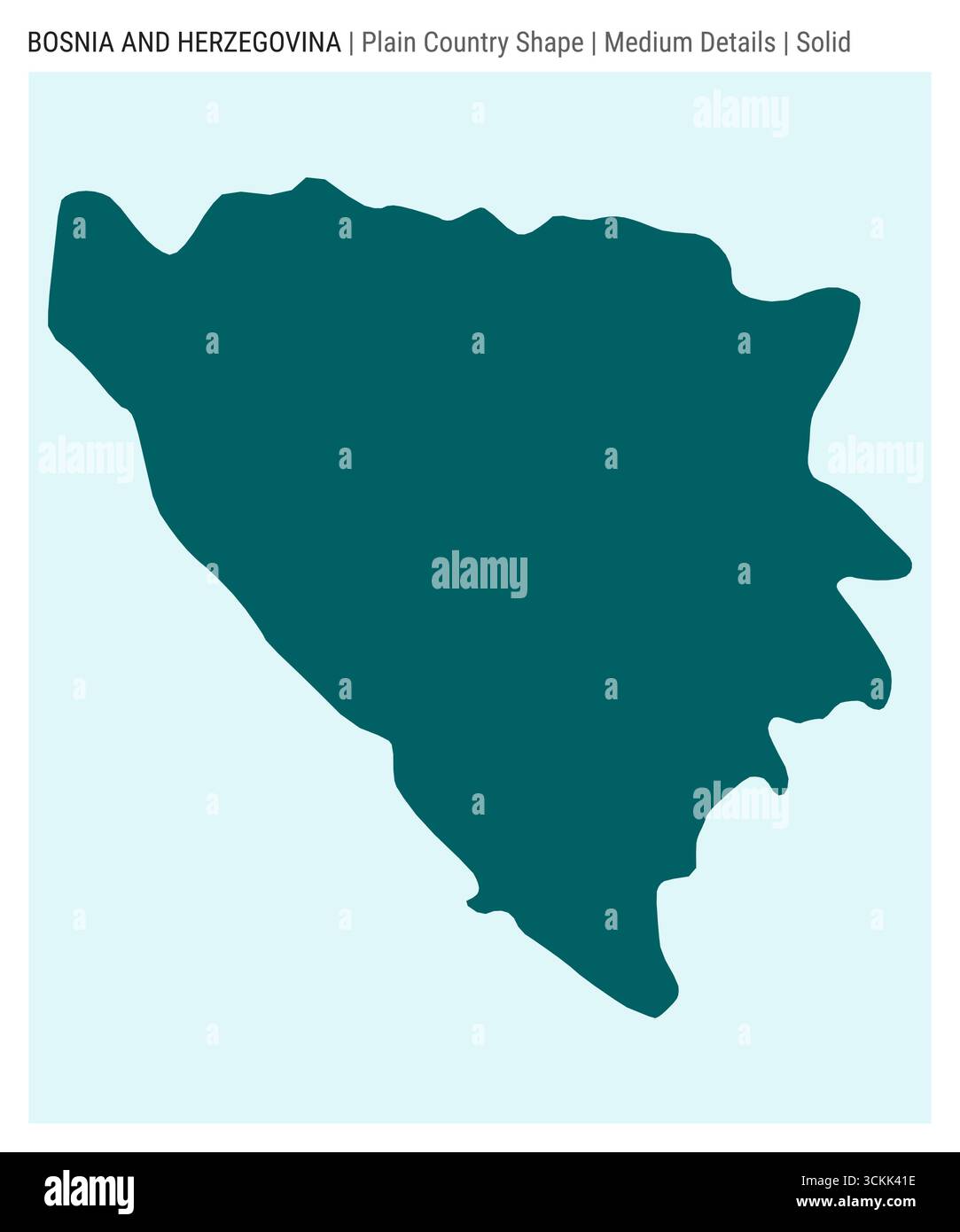 Bosnische Landkarte. Mittlere Details. Solide Ausführung. Form Bosniens. Vektorabbildung. Stock Vektor