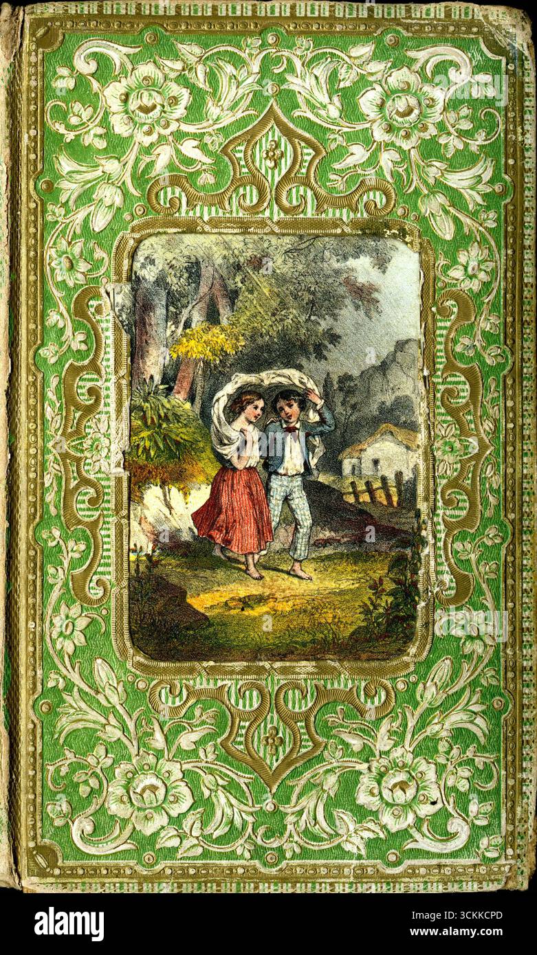 aul et Virginie, Roman von Jacques-Henri Bernardin de Saint-Pierre - die Rückkehr vom Spaziergang, aus "Paul et Virginie" von Henri Bernardin de Saint-Pierre (1737-1814) Stockfoto