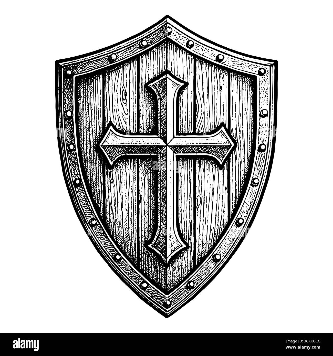 Ein Schild mit einem christlichen Kreuz, das den Glauben an Jesus Christus symbolisiert Stock Vektor