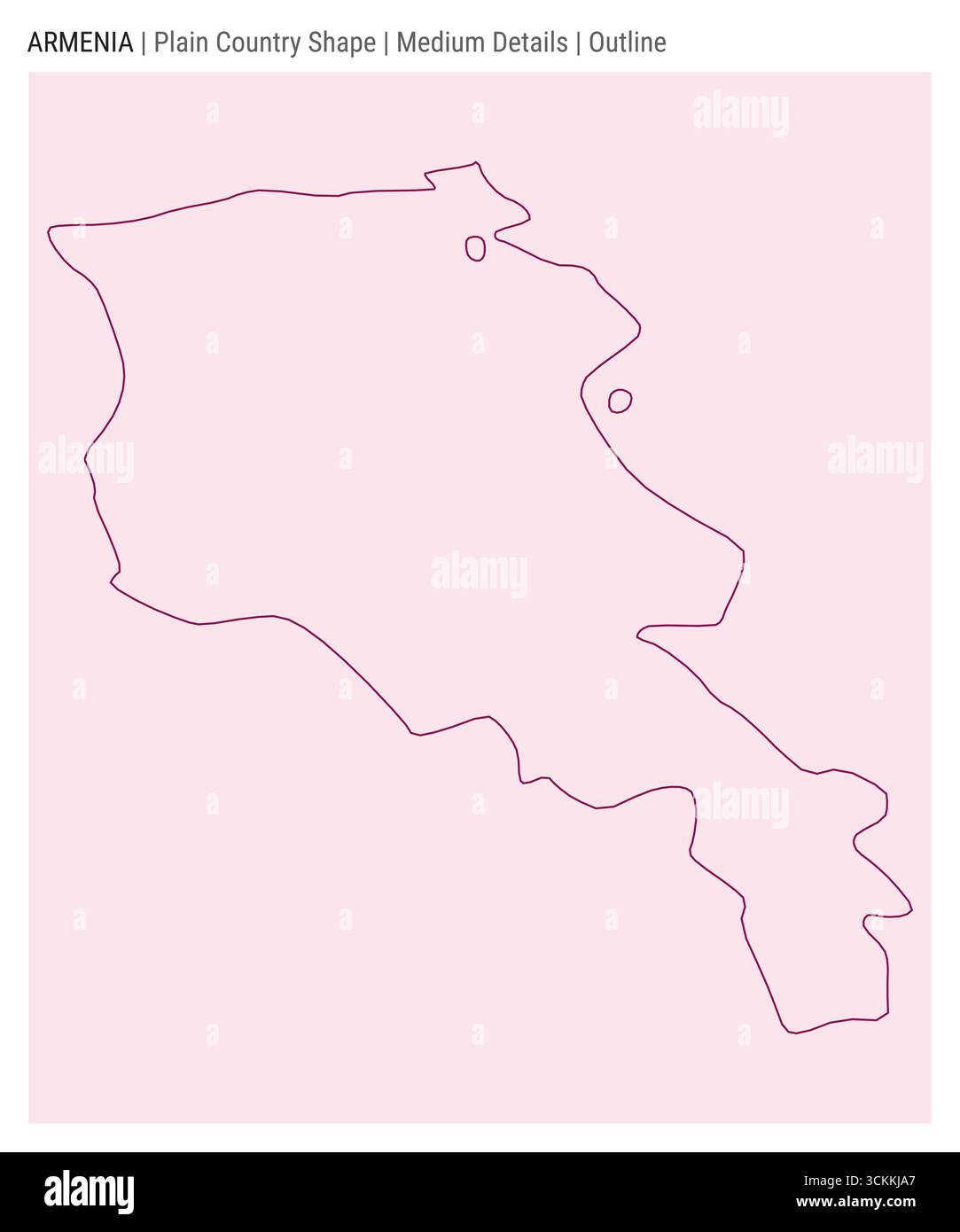Armenien einfache Landkarte. Mittlere Details. Umrissstil. Die Form Armeniens. Vektorabbildung. Stock Vektor