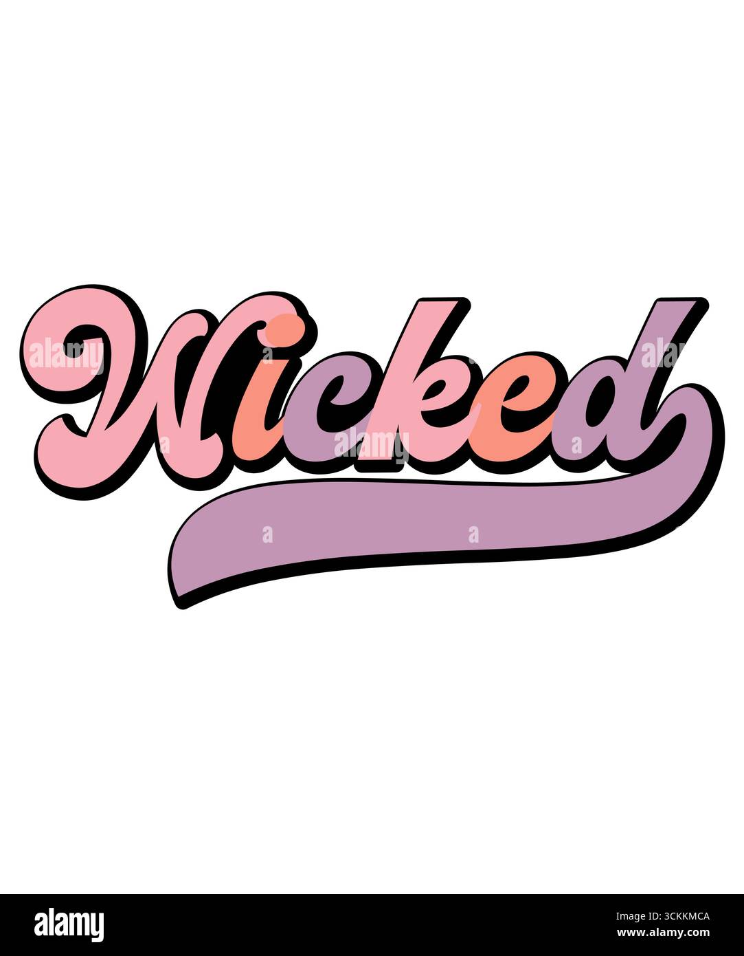 Wicked Halloween Typografie Clip Art Design auf einfachem weißen transparenten isolierten Hintergrund für Karte, Hemd, Hoodie, Sweatshirt, Kleidung, Karte, Tag Stockfoto