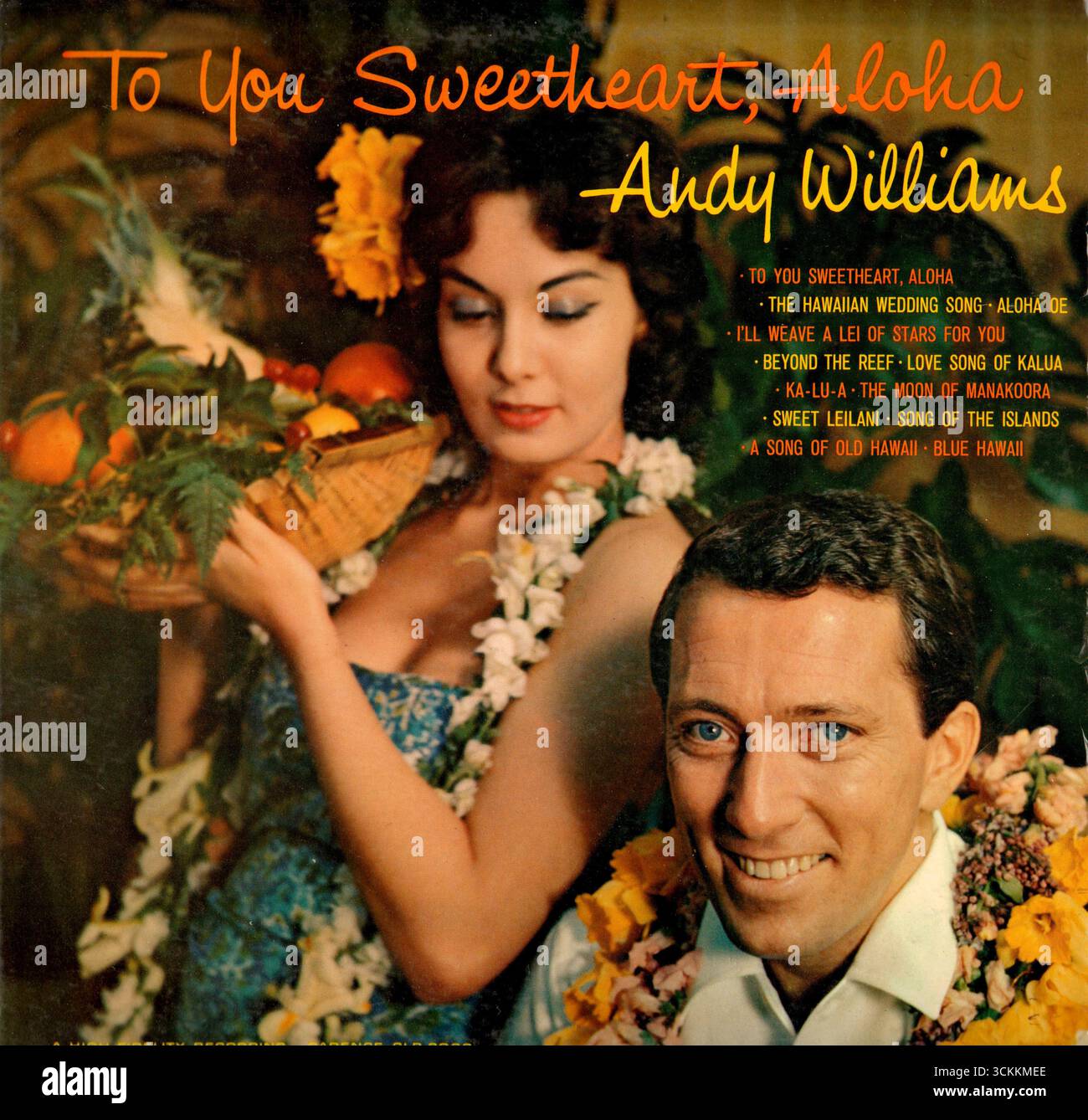 1959 Andy Williams – Für Dich, Liebling, Aloha. Trittfrequenz. Titelblatt aufzeichnen Stockfoto