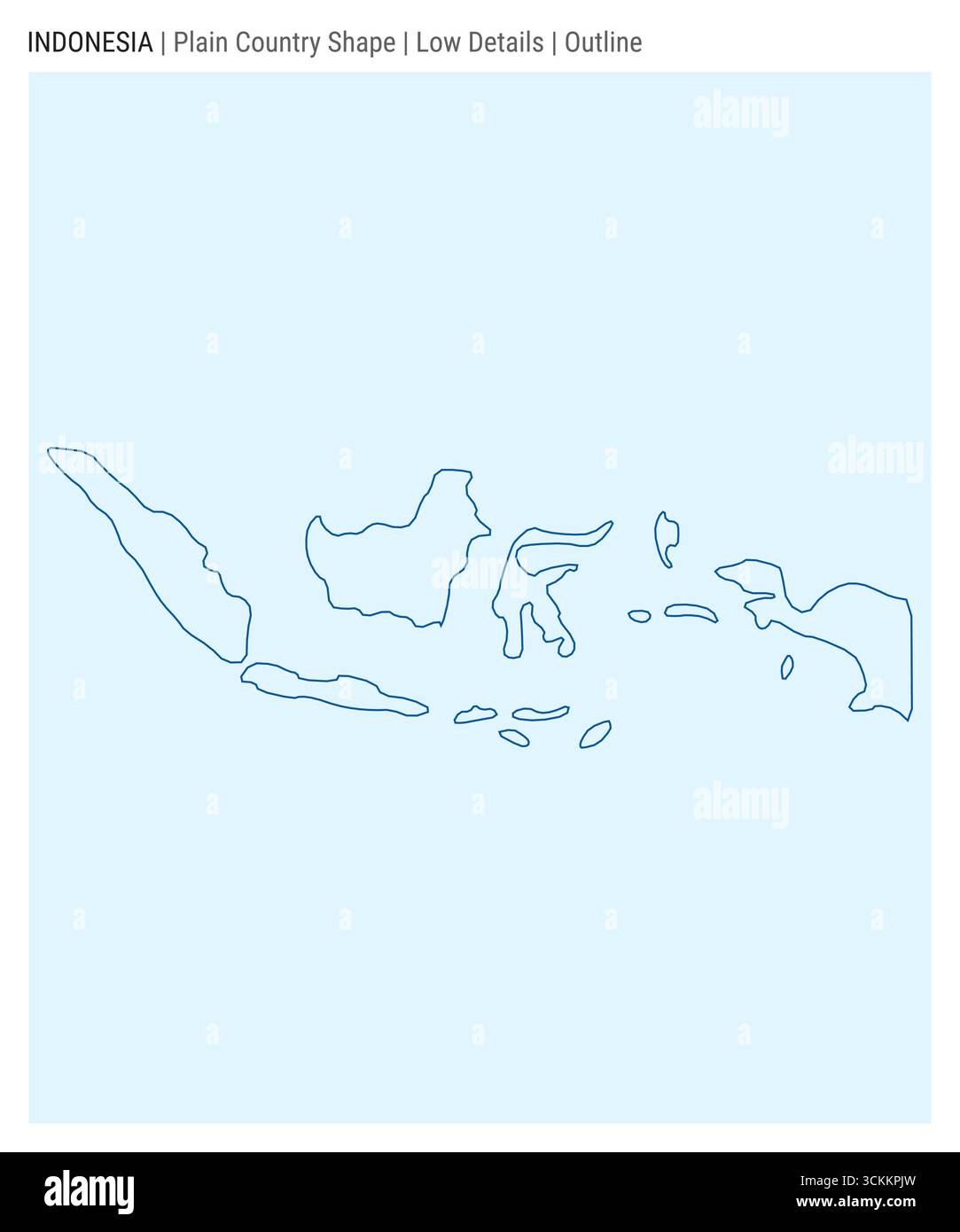 Indonesien einfache Landkarte. Geringe Details. Umrissstil. Gestalt Indonesiens. Vektorabbildung. Stock Vektor