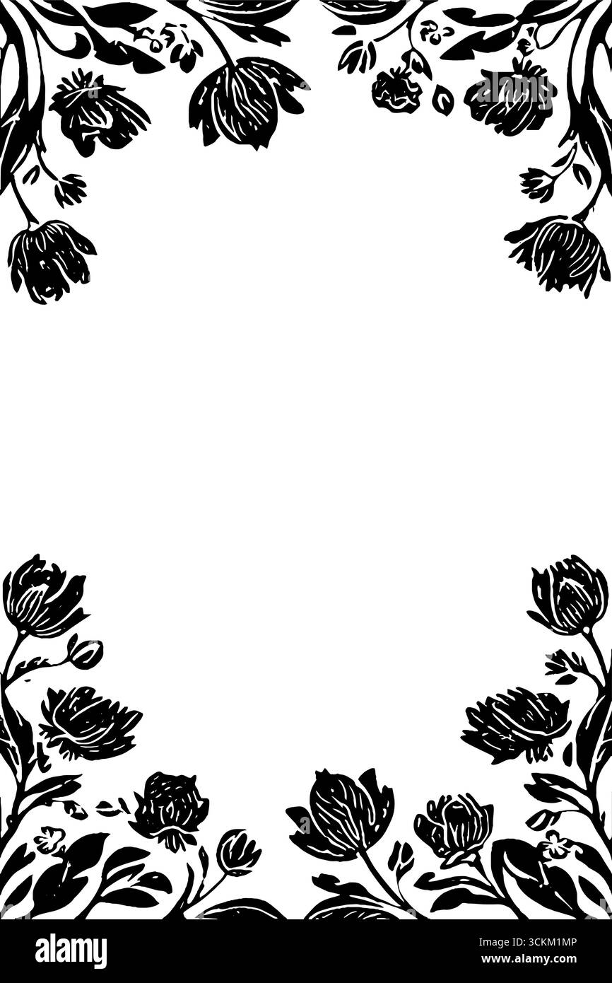 Dekorative Borte mit Blumenformen aus der Mitte des Jahrhunderts für Retro-Design und Dekoration. Stock Vektor