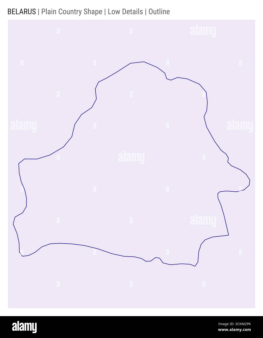 Weißrussland Landkarte. Geringe Details. Umrissstil. Form von Belarus. Vektorabbildung. Stock Vektor