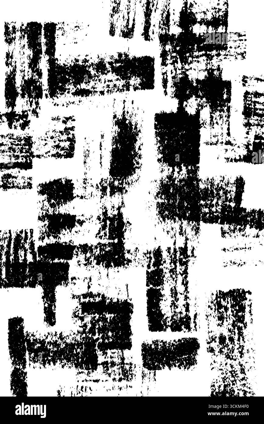 Städtische Graffiti-Wandtextur in Schwarz-weiß für künstlerisches Design und Hintergrund. Stock Vektor